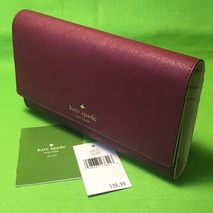 🌺New Kate Spade Leather Trifold Travel Wallet